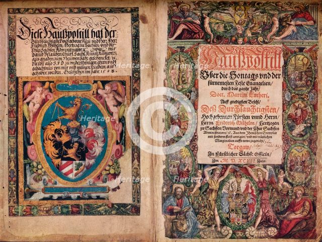 'An Early Autograph Album: A Hauspostill from the works of Martin Luther', c1550. Artist: Unknown.