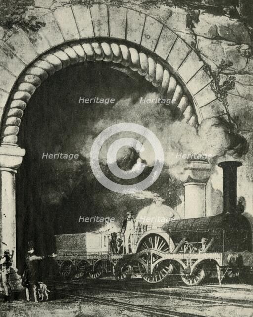 'An Early Broad Gauge Train - Great Western Railway', c1930. Creator: Unknown.