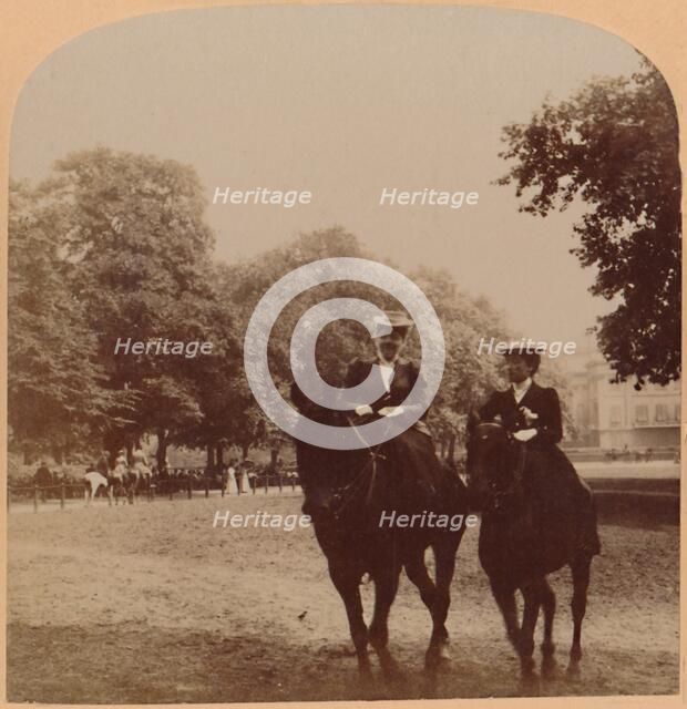 'An Early Morning Ride, Rotten Row, Hyde Park, London, England', 1896. Creator: Underwood & Underwood.