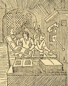 An Early Printer's Office c1930. Creator: Unknown