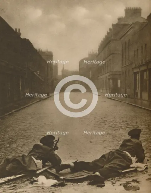 'An East End Episode: Scots Guards on Action at Sydney Street in 1911', (c1935).  Creator: Unknown.