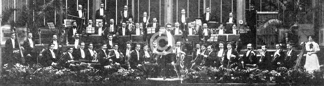 An Eastbourne attraction at the White City: the Duke of Devonshire's orchestra, 1909. Creator: Unknown.