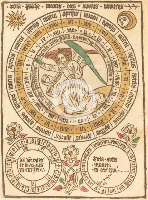 An Easter Calendar Beginning with the Year 1466, 1466. Creator: Unknown.