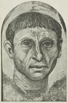 An Egyptian portrait on display at the Egyptian Hall, Piccadilly, 1888. Creator: Unknown