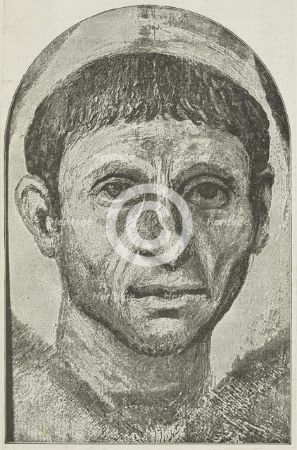 An Egyptian portrait on display at the Egyptian Hall, Piccadilly, 1888. Creator: Unknown.