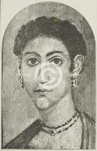 An Egyptian portrait on display at the Egyptian Hall, Piccadilly, 1888. Creator: Unknown.