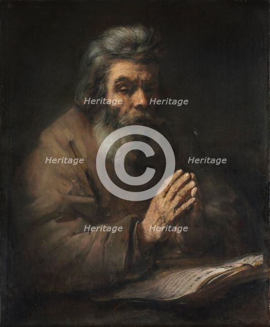 An Elderly Man in Prayer, 1660s or later. Creator: Rembrandt van Rijn (Dutch, 1606-1669), follower of.