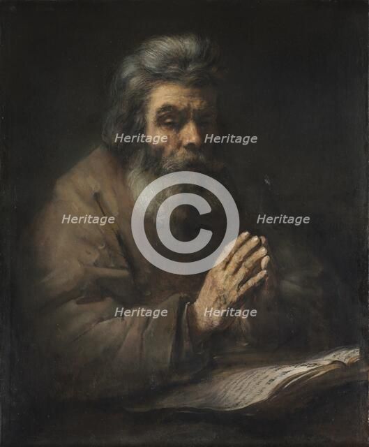 An Elderly Man in Prayer, 1660s or later. Creator: Rembrandt van Rijn (Dutch, 1606-1669), follower of.
