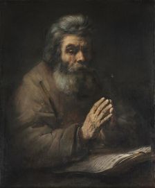An Elderly Man in Prayer, 1660s or later. Creator: Rembrandt van Rijn (Dutch, 1606-1669), follower of