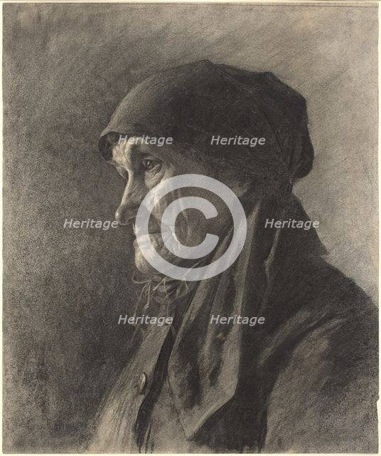 An Elderly Peasant Woman, c. 1878. Creator: Leon-Augustin Lhermitte.