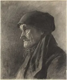 An Elderly Peasant Woman, c. 1878. Creator: Leon-Augustin Lhermitte