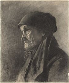 An Elderly Peasant Woman, c. 1878. Creator: Leon-Augustin Lhermitte