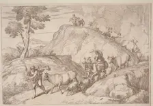 An Elderly Shepherd Leading the Flock, 1758/1759. Creator: Gaetano Gherardo Zompini