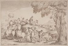 An Elderly Shepherd Seen from Behind, 1758/1759. Creator: Gaetano Gherardo Zompini