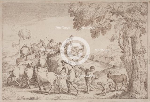An Elderly Shepherd Seen from Behind, 1758/1759. Creator: Gaetano Gherardo Zompini.