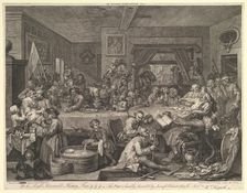 An Election Entertainment, Plate I: Four Prints of an Election, February 1755. Creator: William Hogarth