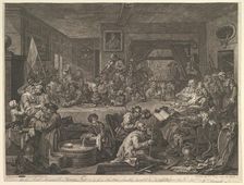 An Election Entertainment, Plate I: Four Prints of an Election, February 24, 1755. Creator: William Hogarth