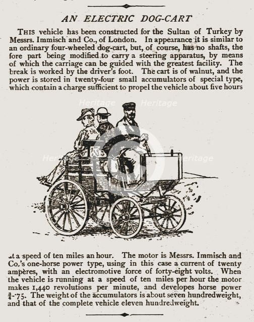 ''An Electric Dog Cart(with details)', 1888. Creator: Unknown.