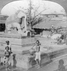 An elephant fountain, Madura, India, 1901.Artist: BL Singley