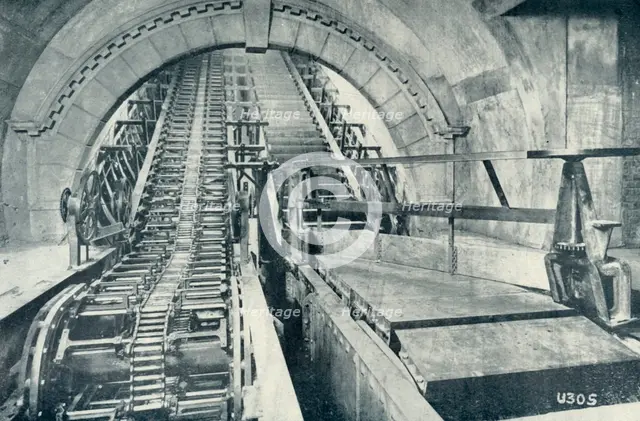 'An Escalator in Course of Construction', 1922. Creator: Unknown.