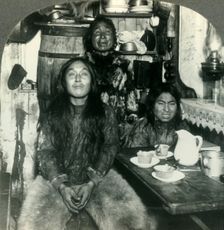 An Eskimo Family at Fort Magnesia, Cape Sabine, Ellsmere Land c1930s. Creator: Unknown