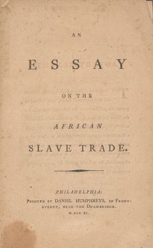 An essay on the African slave trade, 1790. Creator: Unknown