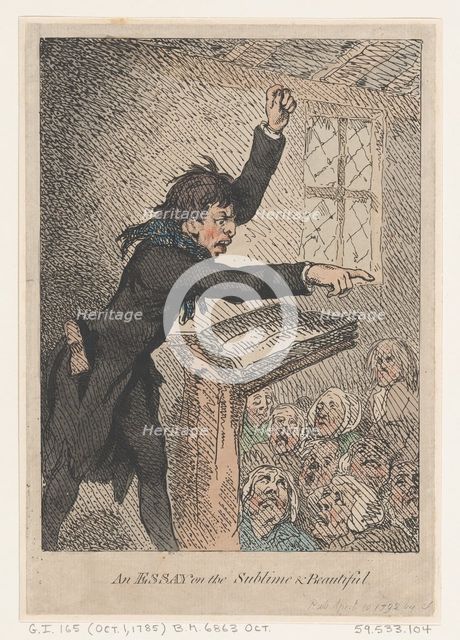 An Essay on the Sublime & Beautiful, April 10, 1792., April 10, 1792. Creator: Thomas Rowlandson.