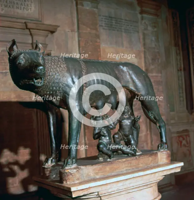 An Etruscan statue, The Capitoline Wolf. Artist: Unknown
