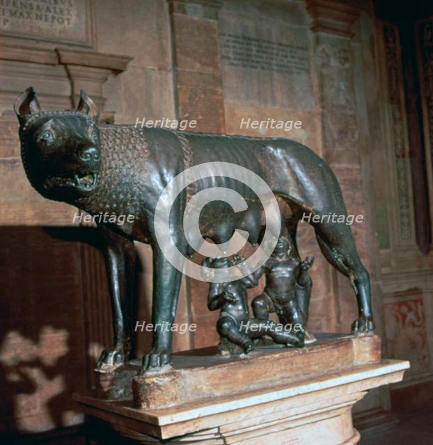 An Etruscan statue, The Capitoline Wolf. Artist: Unknown