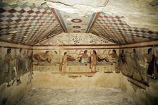 An Etruscan Tomb of the Leopards, Tarquinia, Italy. Artist: Samuel Magal