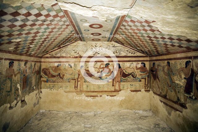 An Etruscan Tomb of the Leopards, Tarquinia, Italy. Artist: Samuel Magal