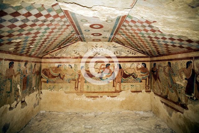 An Etruscan Tomb of the Leopards, Tarquinia, Italy. Creator: Samuel Magal.