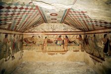 An Etruscan Tomb of the Leopards, Tarquinia, Italy. Creator: Samuel Magal