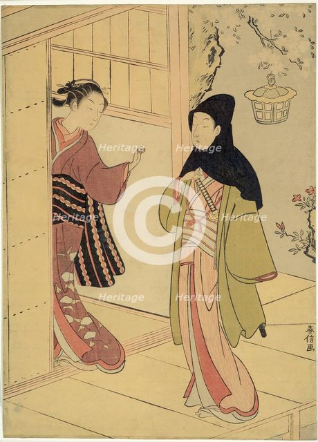An Evening Visit (A Parody of Junidan Soshi), c. 1767. Creator: Suzuki Harunobu.