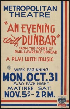An Evening with Dunbar, [193-]. Creator: Unknown