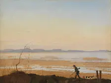 An Evening beside Lake Arresø, ca. 1837. Creator: Johan Thomas Lundbye