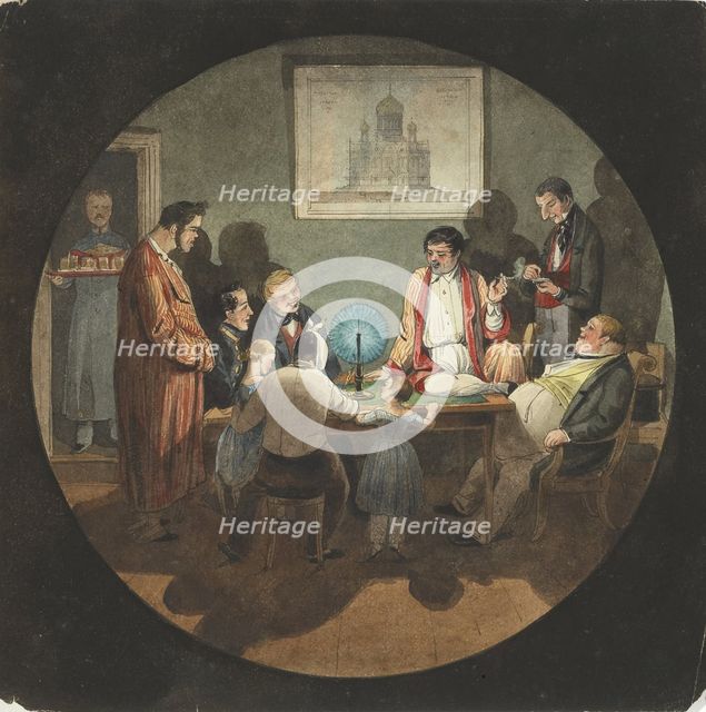 An Evening by Konstantin Thon, 1840s. Artist: Benois, Nikolai Leontyevich (1813-1898)