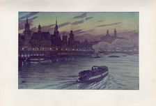 An evening effect at the Paris exhibition, 1900. Creator: Rivière, Henri (1864-1951)