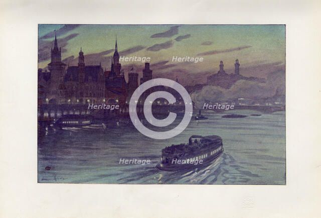 An evening effect at the Paris exhibition, 1900. Creator: Rivière, Henri (1864-1951).