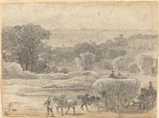 An Evening Landscape with a Hay Wagon. Creator: Birket Foster