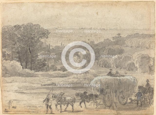 An Evening Landscape with a Hay Wagon. Creator: Birket Foster.