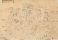 An evening of art at Senator Franz Brentano's, 1820. Creator: Ludwig Emil Grimm