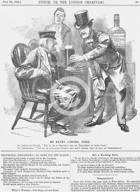 'An Extra Liberal Dose', 1885. Creator: Unknown.