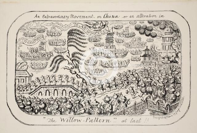 An Extraordinary Movement on China - or - an alteration in 'The Willow Pattern' at last!!, pub. 1853
