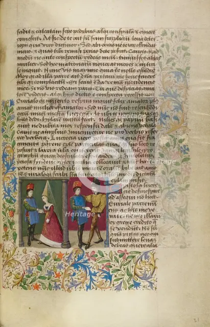 An Exchange of Letters between Euryalus and Lucretia, about 1460-1470. Creator: Unknown.
