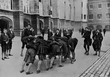 An exciting game: pupils of Christ's Hospital school, City of London, c1900 (1911). Artist: RW Thomas