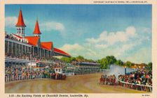 An Exciting Finish at Churchill Downs, Louisville, Ky c1940