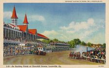 An Exciting Finish at Churchill Downs, Louisville, Ky c1940