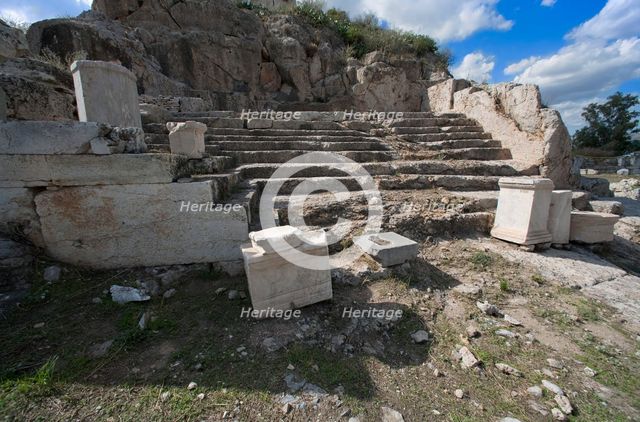 An exedra in Eleusis, Greece. Creator: Samuel Magal.
