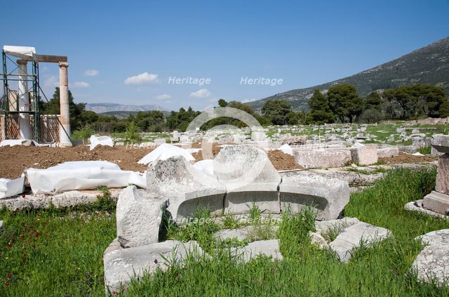 An exedra in Epidauros, Greece. Creator: Samuel Magal.